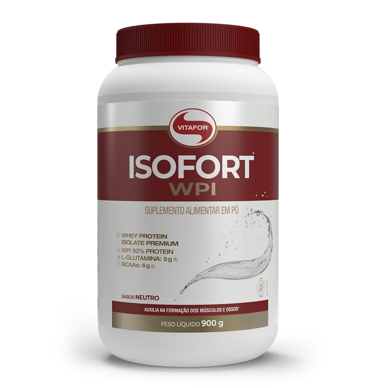 Whey Protein Isolado - Isofort - 900g neutro - Vitafor