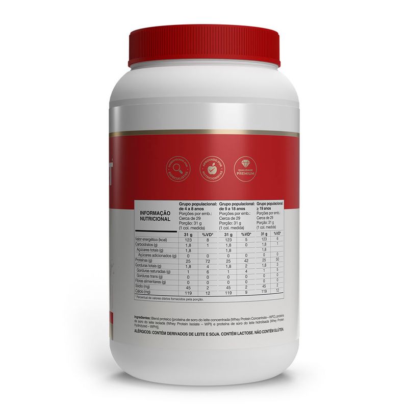 Whey fort 3W - 900g neutro - Vitafor